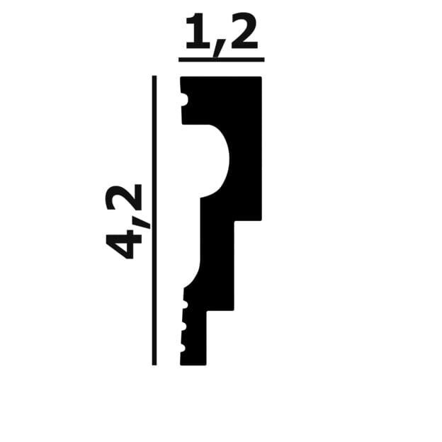 Карниз (плинтус потолочный ) Перфект Плюс P105 (200х4,2х1,2см)