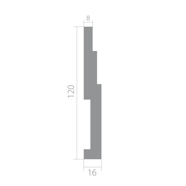Плинтус Ultrawood арт. Base 1216 i (2000 х 120 х 16 мм)